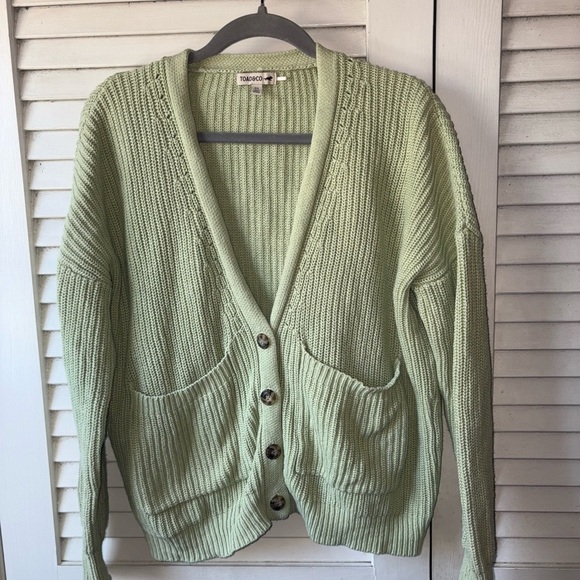 Toad&Co Bianca Oversized Organic Cotton Cardigan Green XS Sustainable - Picture 4 of 7